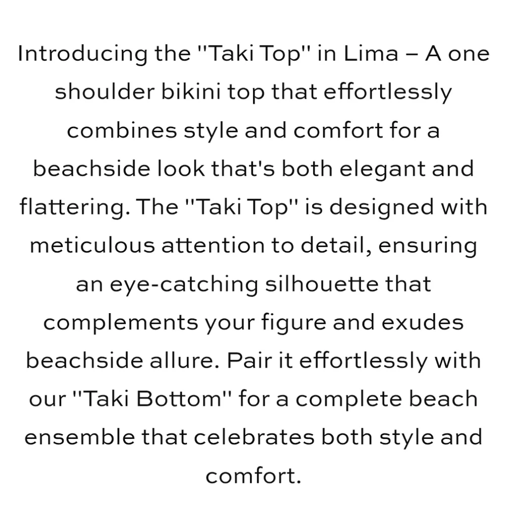 New!Baobab Collection Taki One shoulder‎ Bikini Top in Lima